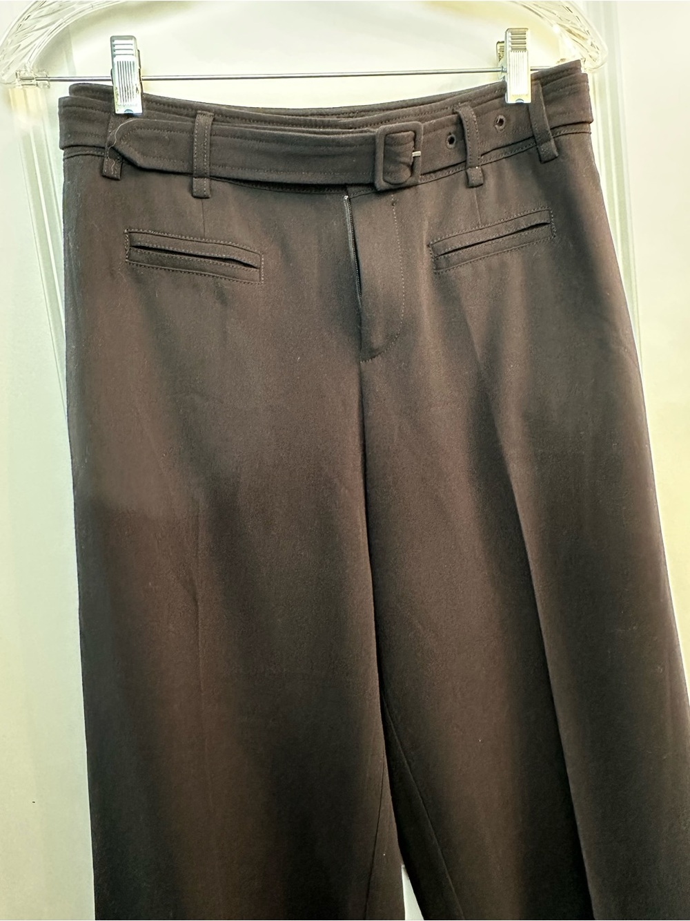 Anthropologie Women's Essential Culotte Black Wide leg with Belt - Picture 5 of 10